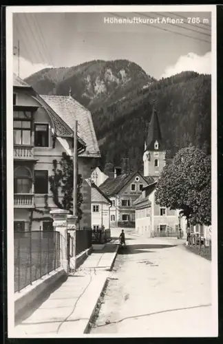 AK Aflenz, Strassenpartie mit Gasthof