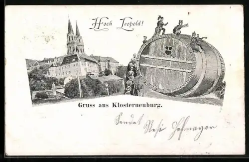 AK Klosterneuburg, Trunkenbolde beim Fasslrutschen