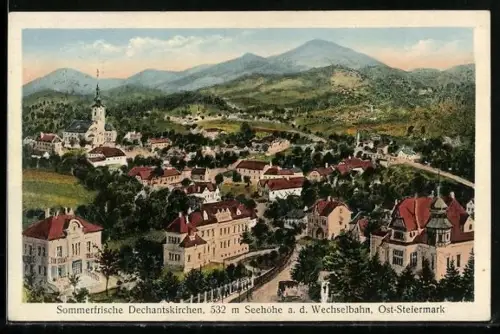 Künstler-AK Dechantskirchen a. d. Wechselbahn, Teilansicht mit Strassenpartie