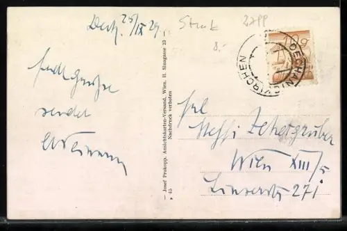 Künstler-AK Dechantskirchen a. d. Wechselbahn, Teilansicht mit Strassenpartie