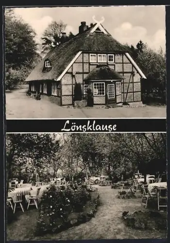 AK Borstel / Bispingen, Gastwirtschaft Lönsklause mit Terrasse