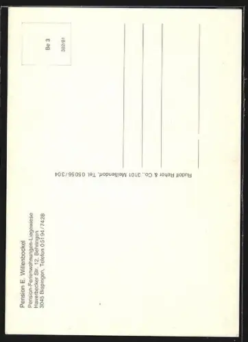 AK Behringen / Lüneburger Heide, Pension E. Willenbockel, Haverbecker Strasse 12, Aussenansicht