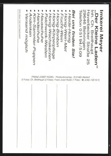 AK Behringen / Lüneburger Heide, Imkerei Meyer, Der Kleine Laden, Inh. Ch. Breithaupt, Aussenansicht und umgebende Natur