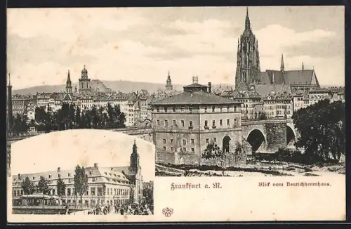 AK Alt-Frankfurt, Deutschherrnhaus, Blick vom Deutschherrnkai