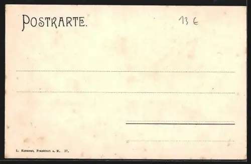 AK Alt-Frankfurt, Deutschherrnhaus, Blick vom Deutschherrnkai