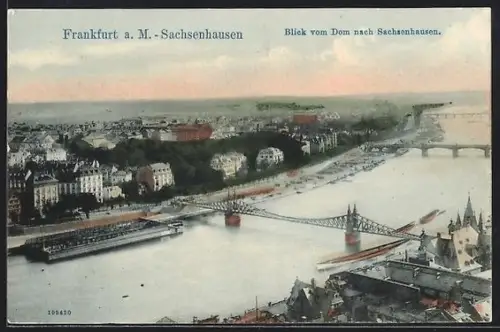 AK Frankfurt a. M., Sachsenhausen, Blick vom Dom nach Sachsenhausen