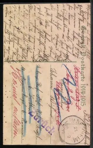 AK Reichskriegsflagge und Bordgeschütz