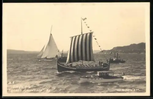 Foto-AK Drachenschiff Roald Amundsen, Backbordseite