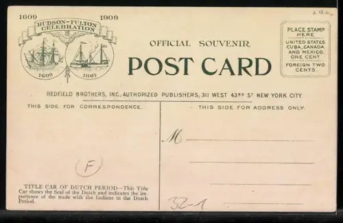 AK Hudson-Fulton Expedition, Celebration, Float Title Car Dutch Period