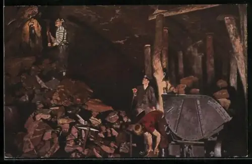 AK Bergleute im Erzbergwerk