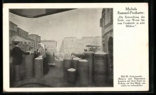 AK Berlin, Werbekarte Seidenhaus Michels & Cie, Leipzigerstrasse 43-44, Kokonmarkt