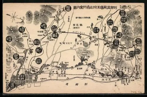 AK Beppu, Landkarte des Ortes