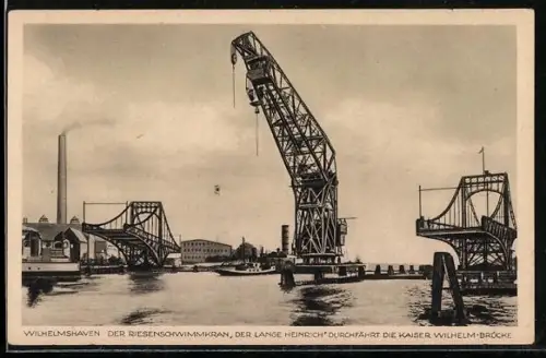 AK Wilhelmshaven, Riesenschwimm-Kran Der lange Heinrich