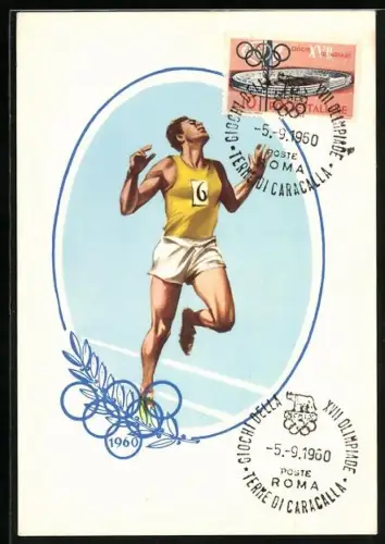 Künstler-AK Roma, Giochi della XVII. Olimpiade 1960, Corsa piana