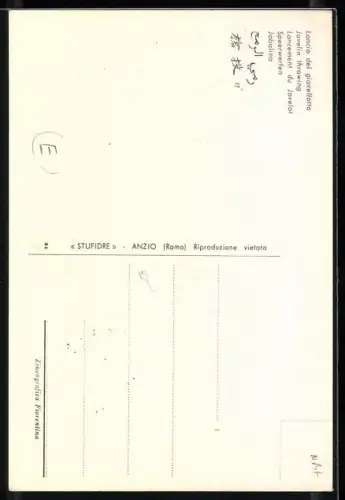 Künstler-AK Roma, Giochi della XVII. Olimpiade 1960, Lancio del giovellatto