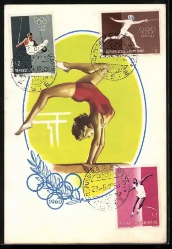 Künstler-AK Roma, Giochi della XVII. Olimpiade 1960, Ginnastica