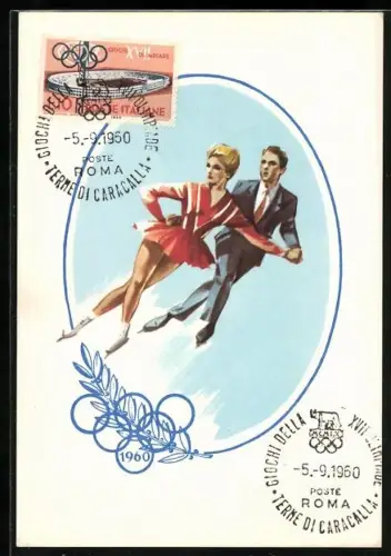 Künstler-AK Roma, Giochi della XVII. Olimpiade 1960, Pattinaggio