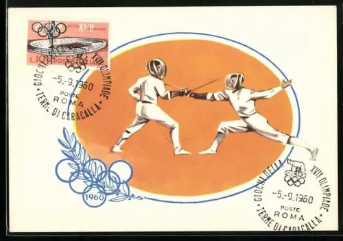 Künstler-AK Roma, Giochi della XVII. Olimpiade 1960, Scherma