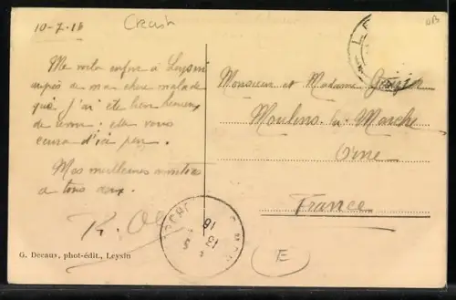 AK Leysin, Männer auf einem Bobschlitten in der Luft