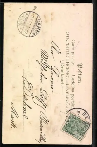 AK Neujahrsengel über den Wolken mit der Jahreszahl 1902