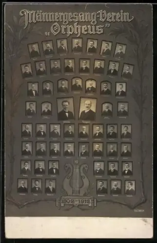 AK Männergesang-Verein Orpheus, Fotos der Mitglieder 1902- 1912