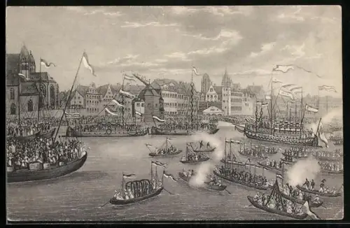 Künstler-AK Frankfurt a. M., IV. Wettstreit Deutscher Männergesangsvereine 1913, Sängerfest