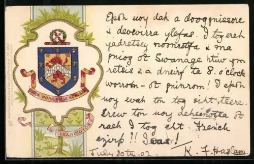 Präge-AK Leamington, Leamington Coat of Arms, Wappen