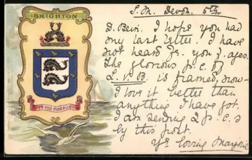 Künstler-AK Brighton, Brighton Coat of Arms