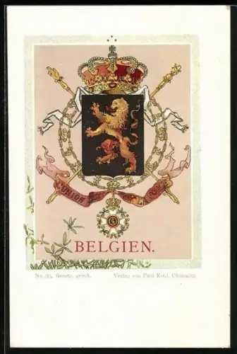 Künstler-AK Wappen von Belgien