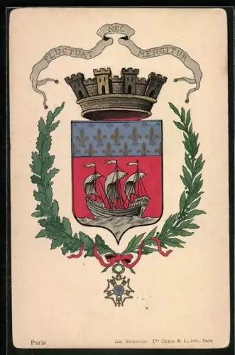 Künstler-AK Paris, Wappen der Stadt Paris