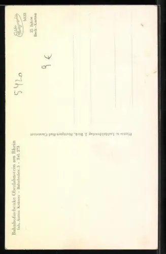 AK Oberlahnstein am Rhein, Gasthof Bahnhofsschenke, Inh. Antone Krämer, Bahnhofstrasse 3