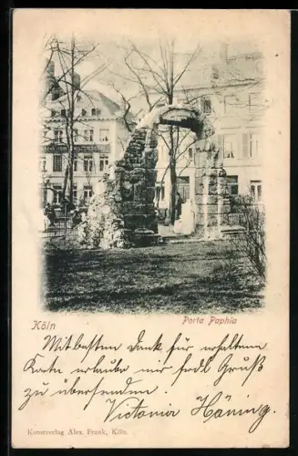 AK Köln, Porta Paphia (Pfaffenpforte) am Domplatz
