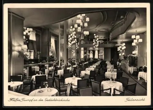 AK Berlin-Charlottenburg, Kaffee Trumpf an der Gedächtniskirche, Innenansicht