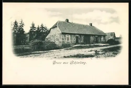 AK Achterberg /Dorfmark, Strassenpartie mit Haus