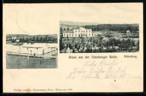 AK Achterberg /Lüneburger Heide, Ortsansicht aus der Vogelschau