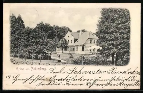 AK Achterberg / Dorfmark, Durchblick zu einem Haus