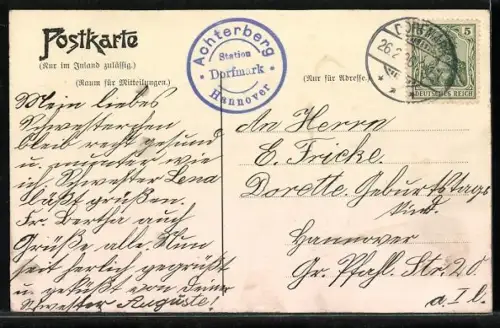 AK Achterberg / Dorfmark, Durchblick zu einem Haus