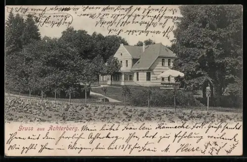 AK Achterberg bei Dorfmark, Ansicht eines Gasthauses im Grünen