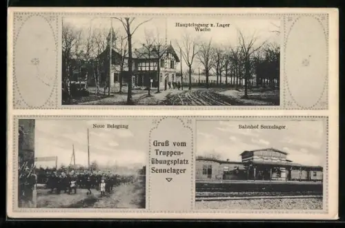 AK Sennelager, Bahnhof Sennelager, Hauptzugang z. Lagerwache, Neue Belegung