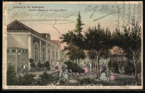 AK Frankfurt-Bockenheim, Forell`s Garten in den 50er Jahren