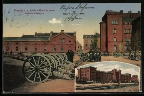 AK Frankfurt-Bockenheim, Innenansicht d. Artillerie-Kaserne