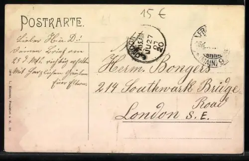 AK Frankfurt-Sachsenhausen, Schweizerplatz mit Strassenbahn