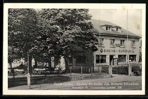 AK Frankfurt-Sachsenhausen, Gasthof Tivoli-Garten Binding Bierkeller, Darmstädter Landstrasse 238