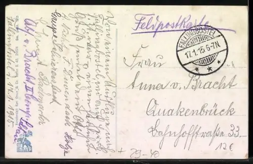 Goldfenster-AK Fallingbostel, Kriegerdenkmal u. Sparkasse mit leuchtenden Fenstern