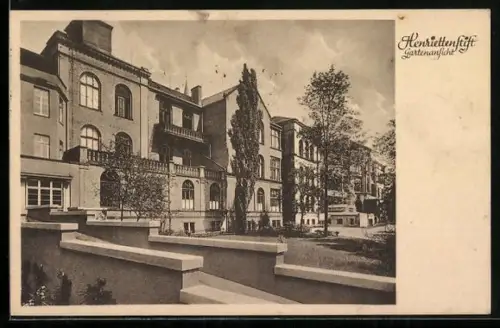 AK Hannover, Henriettenstift, Gartenansicht