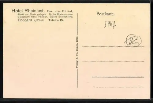 AK Boppard a. Rhein, Hotel Restaurant Rheinlust, Inh. Jos. Christ