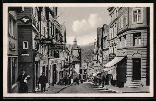 AK Siegen, Kölner Strasse mit Geschäften