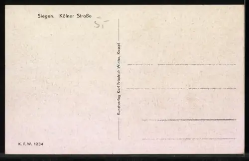 AK Siegen, Kölner Strasse mit Geschäften