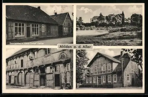 AK Ahlden a. d. Aller, Gemischtw. v. Hans-Detlef Oetter, Fachwerkhaus
