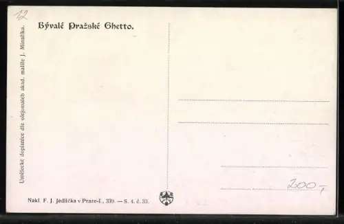 Künstler-AK sign. I. Minarik, Strassenpartie Strelna ulice